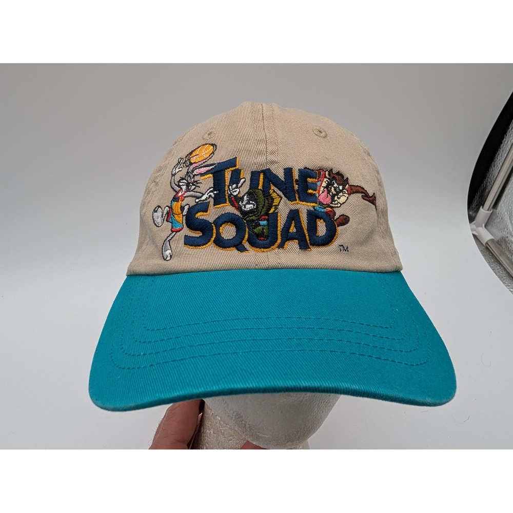 Space Jam A New Legacy Tune Squad Hat Tan Teal Embroidered Strapback Cap